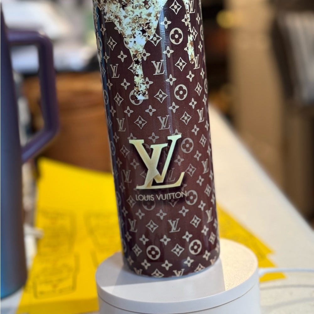 Brown and gold Monogram Tumbler
